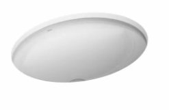 CUBA DE EMBUTIR OVAL EM LOUÇA BRANCA, 48 X 37CM